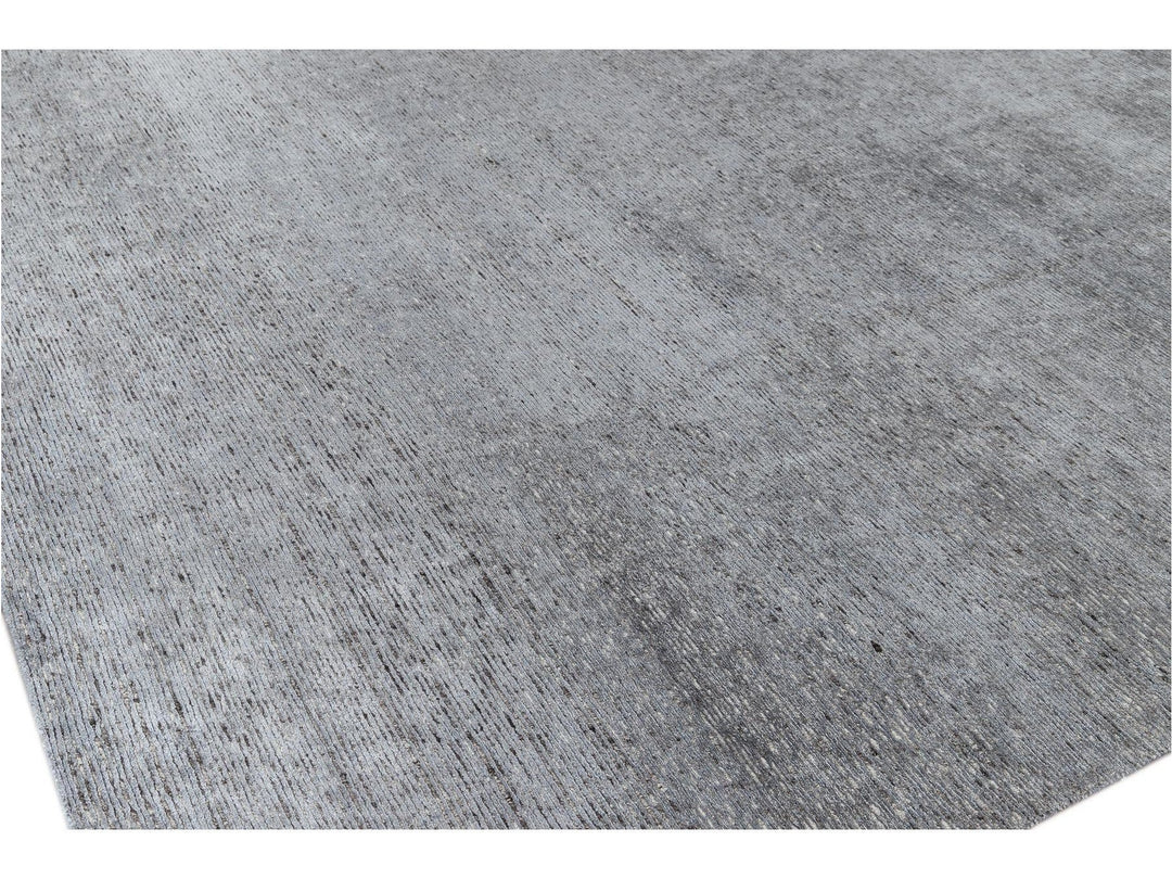 Modern Bamboo & Silk Groove Rug 9 X 12