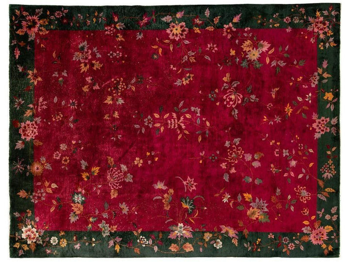 Antique Chinese Art Deco Wool Rug 9 X 11