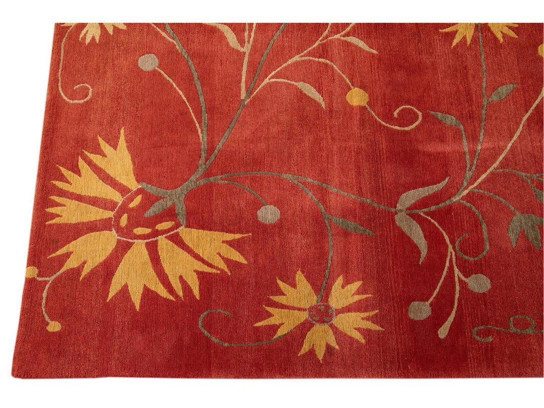 21st Century Modern Tibetan Wool Rug 13 X 14