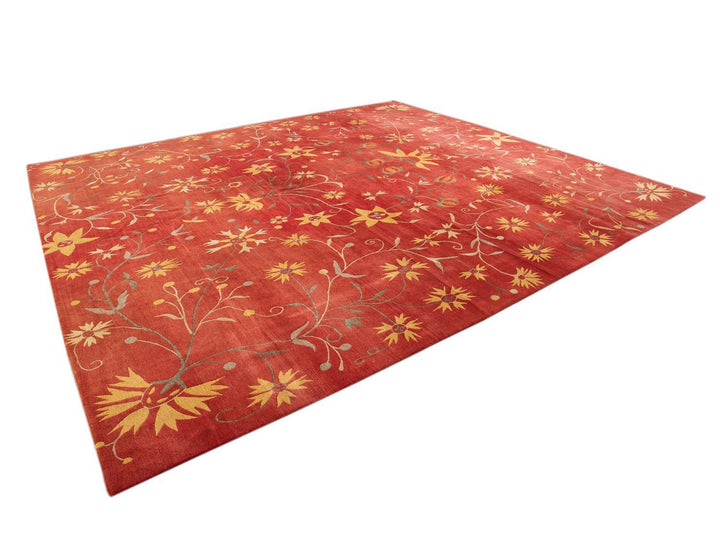 21st Century Modern Tibetan Wool Rug 13 X 14