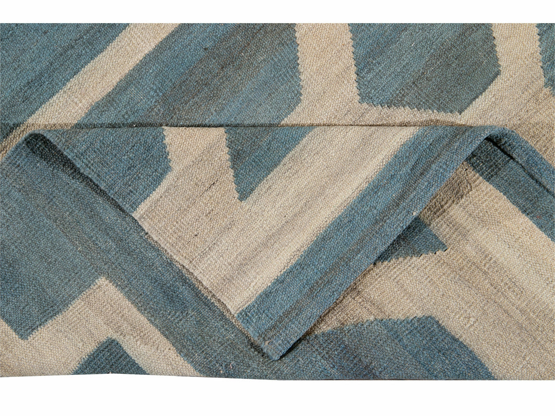 Modern Kilim Wool Rug 10 X 14