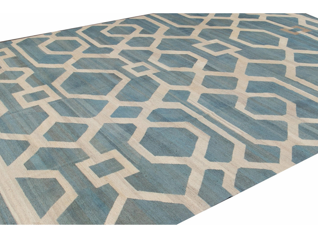 Modern Kilim Wool Rug 10 X 14