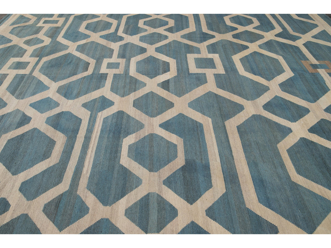 Modern Kilim Wool Rug 10 X 14