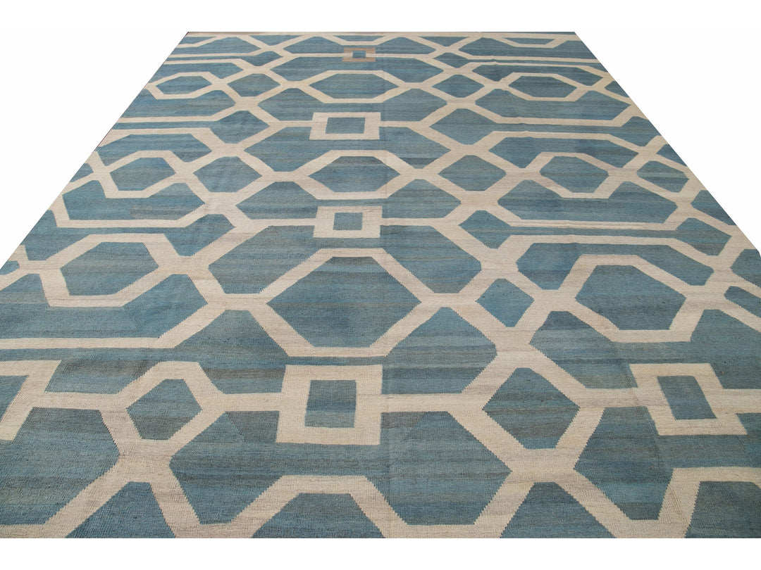 Modern Kilim Wool Rug 10 X 14