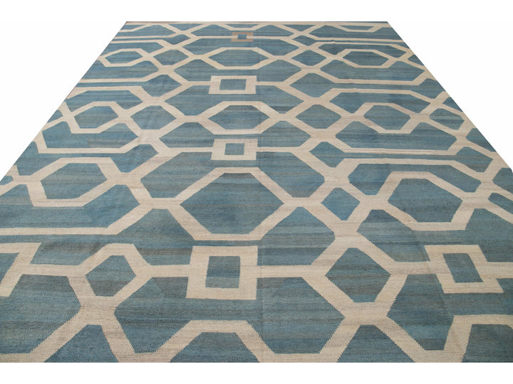 Modern Kilim Wool Rug 10 X 14