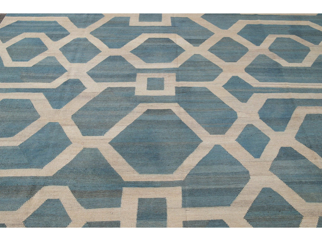 Modern Kilim Wool Rug 10 X 14