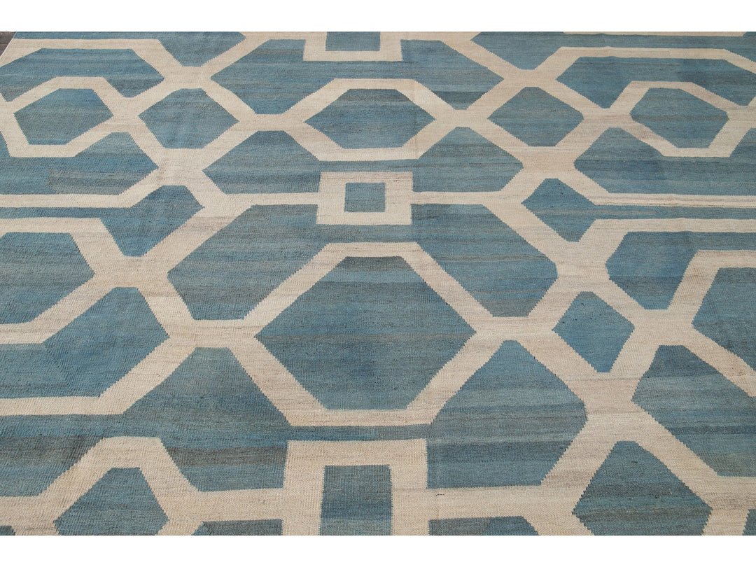 Modern Kilim Wool Rug 10 X 14