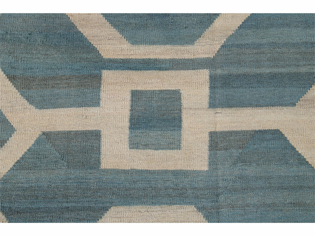 Modern Kilim Wool Rug 10 X 14