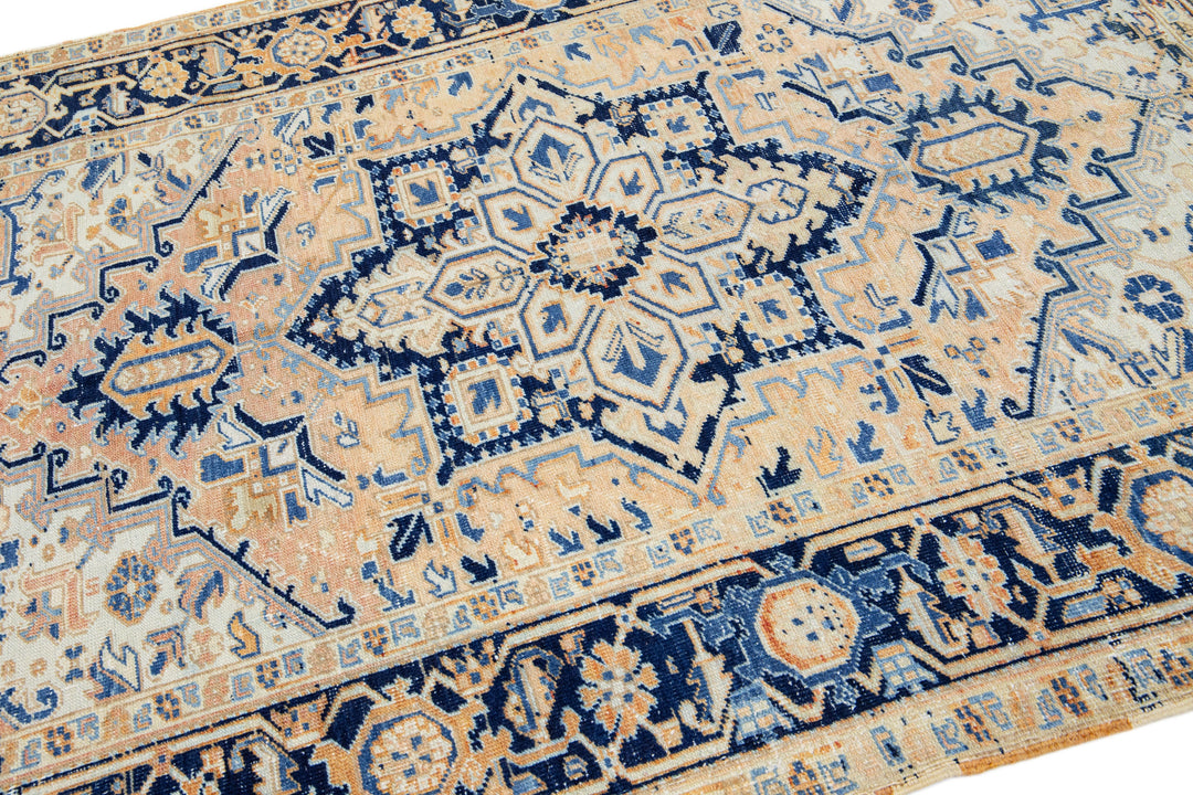 Antique Persian Heriz Wool Rug 6 X 8