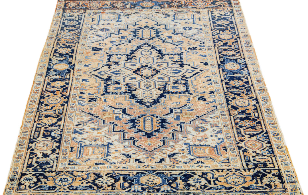 Antique Persian Heriz Wool Rug 6 X 8