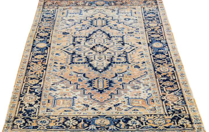 Antique Persian Heriz Wool Rug 6 X 8