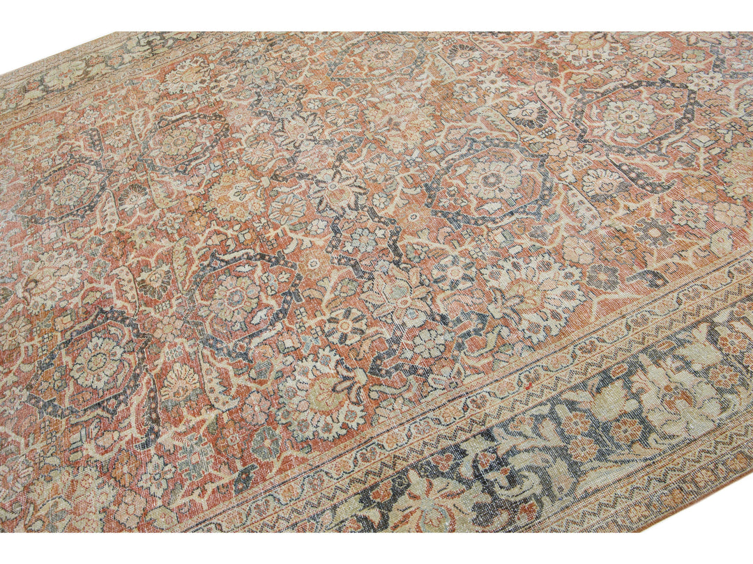 Vintage Mahal Wool Rug 10 X 17