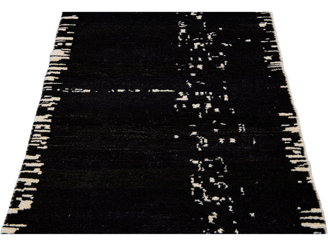 Modern Moroccan Wool Runner 3 X 10