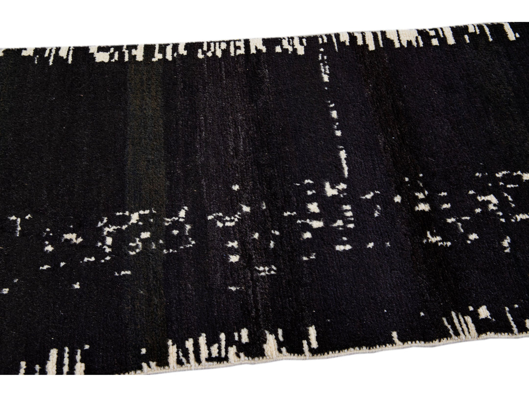 Modern Moroccan Wool Runner 3 X 10