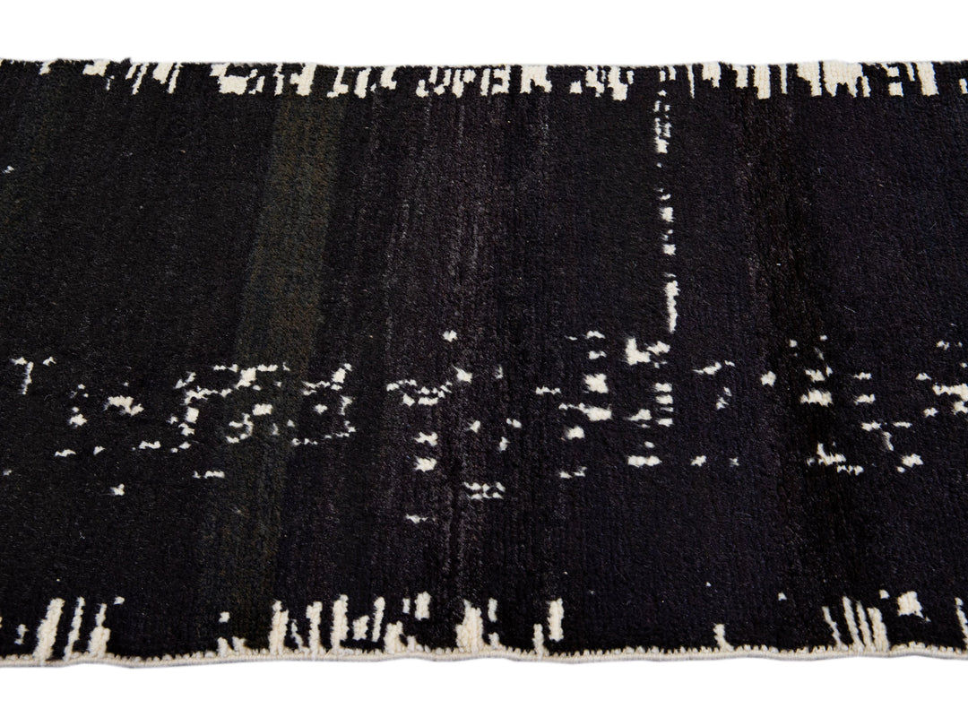 Modern Moroccan Wool Runner 3 X 10