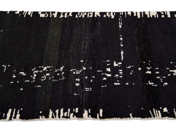 Modern Moroccan Wool Runner 3 X 10