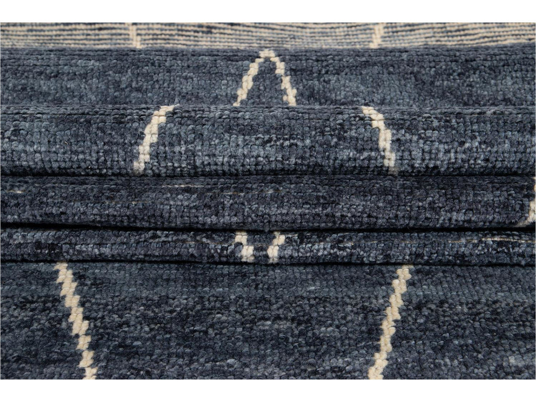 Modern Moroccan Style Wool Runner 3 X 14