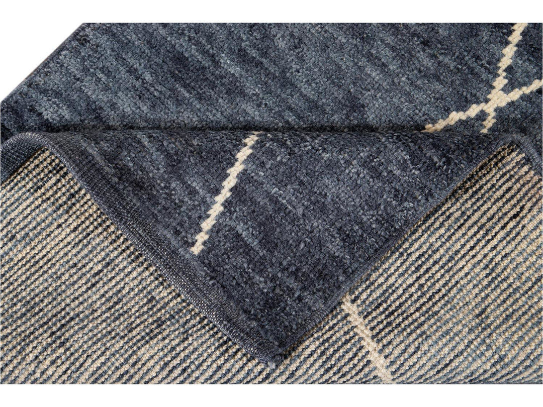 Modern Moroccan Style Wool Runner 3 X 14