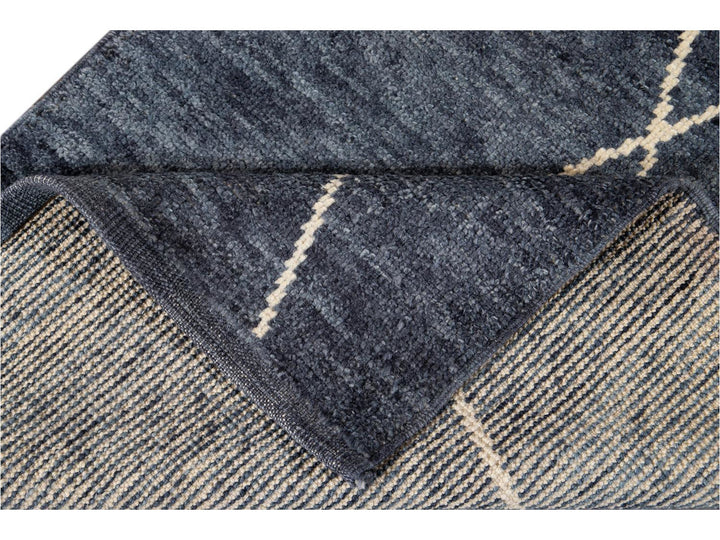 Modern Moroccan Style Wool Runner 3 X 14