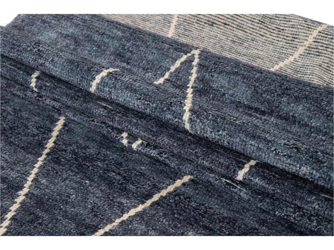 Modern Moroccan Style Wool Runner 3 X 14