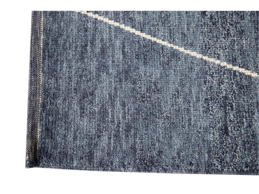 Modern Moroccan Style Wool Runner 3 X 14