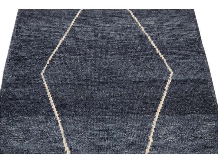 Modern Moroccan Style Wool Runner 3 X 14