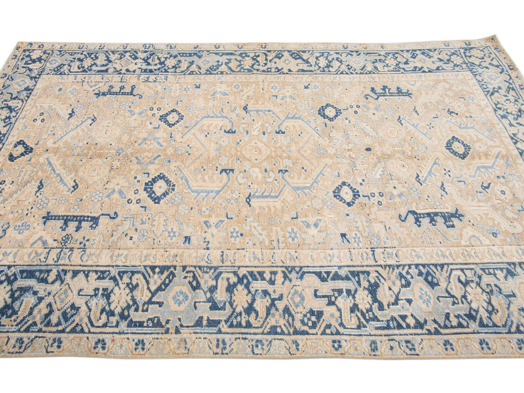 Antique Heriz Wool Rug 6 X 9