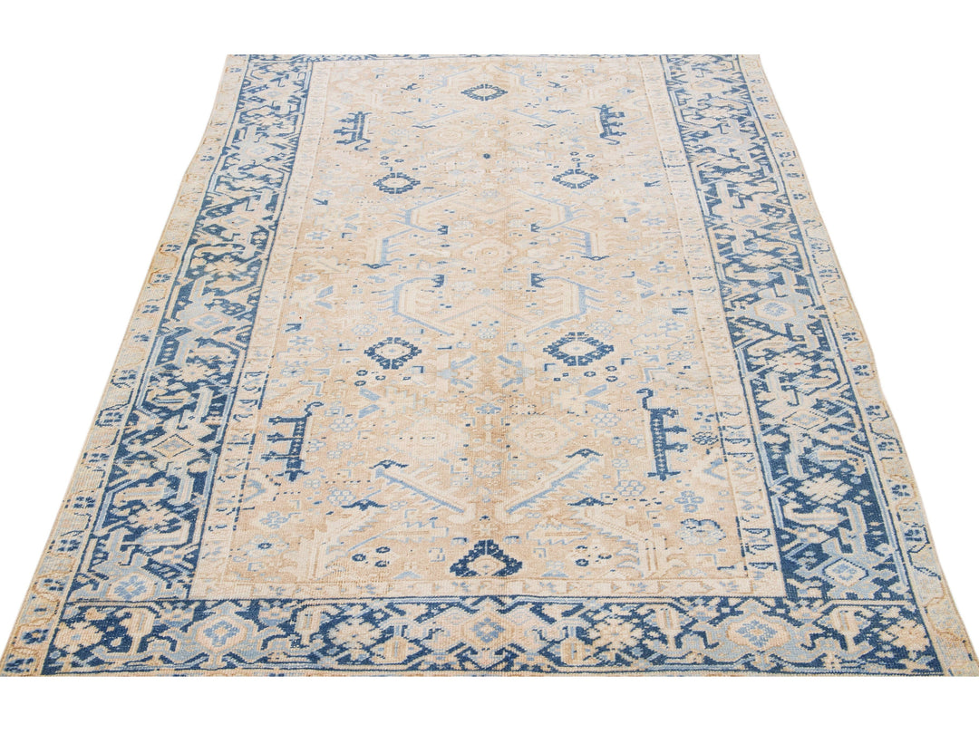 Antique Heriz Wool Rug 6 X 9