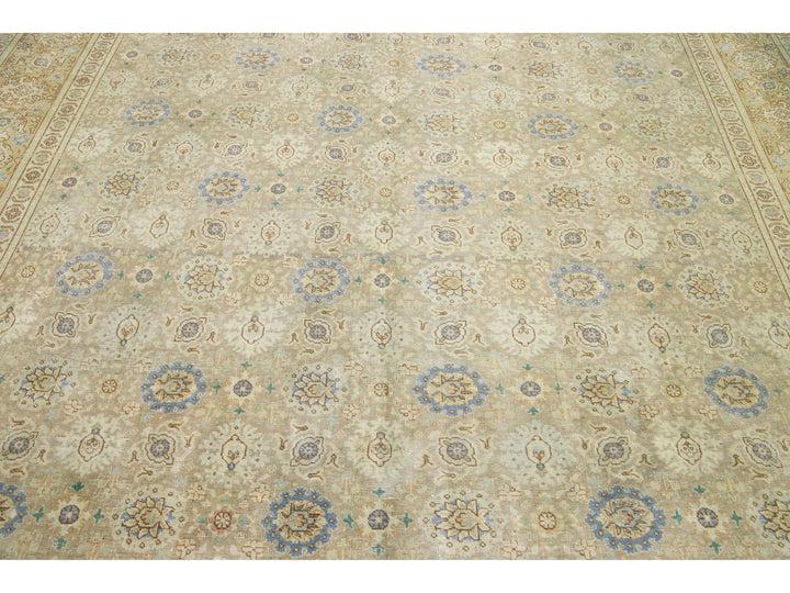 Antique Tabriz Wool Rug 9 X 13