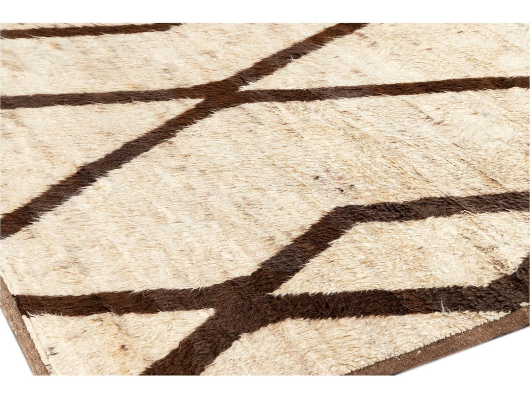 Modern Moroccan Style Wool Rug 9 X 11