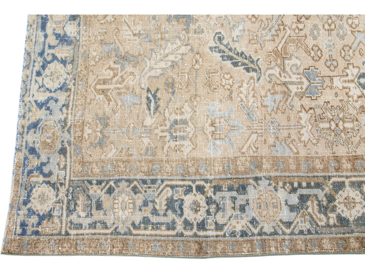 Antique Heriz Wool Rug 7 X 10