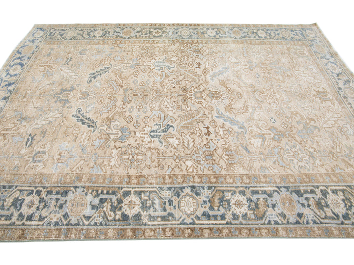 Antique Heriz Wool Rug 7 X 10