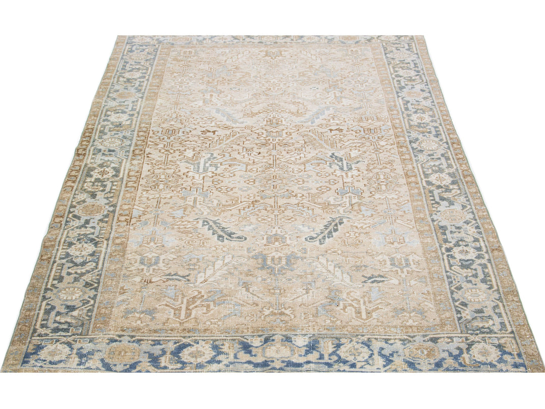 Antique Heriz Wool Rug 7 X 10