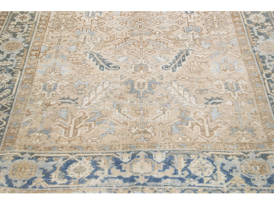 Antique Heriz Wool Rug 7 X 10