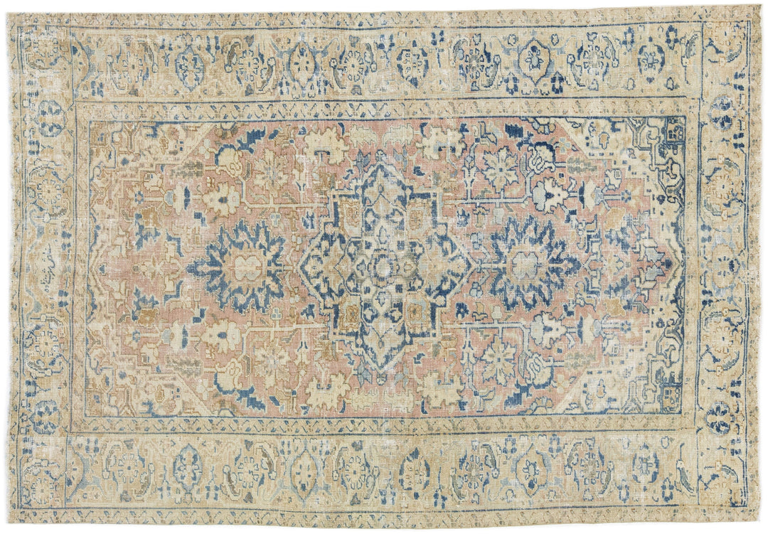 Antique Persian Heriz Wool Rug 6 X 8