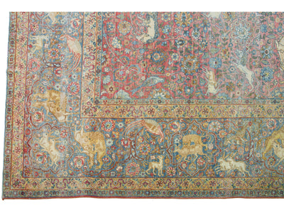 Antique Tabriz Wool Rug 13 X 17