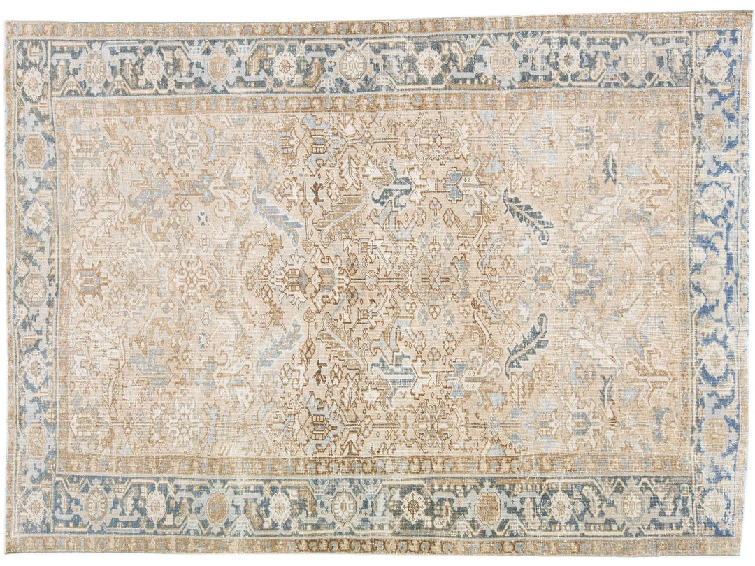 Antique Heriz Wool Rug 7 X 10