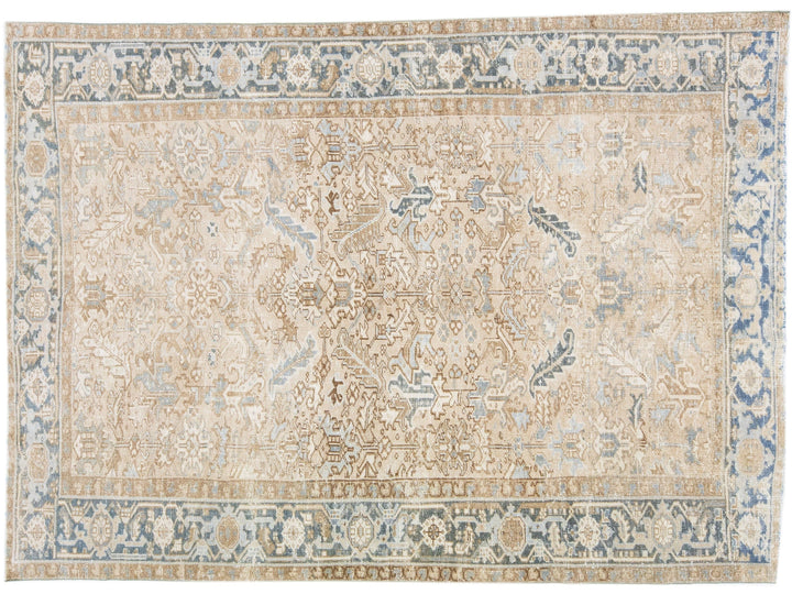 Antique Heriz Wool Rug 7 X 10