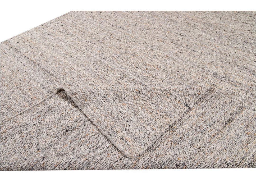 Modern Textured Oversize Wool Rug 12 X 15