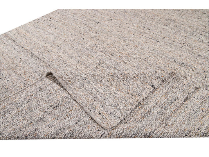 Modern Textured Oversize Wool Rug 12 X 15