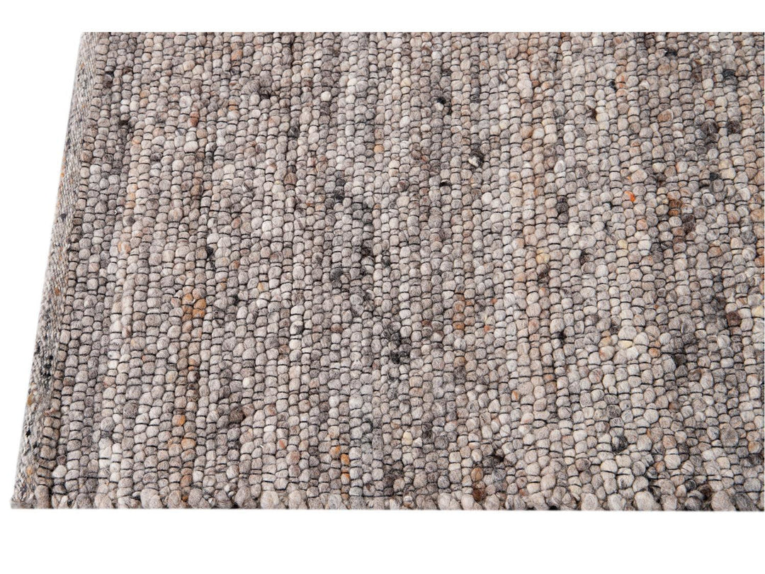 Modern Felted Texture Wool Rug 9 x 12