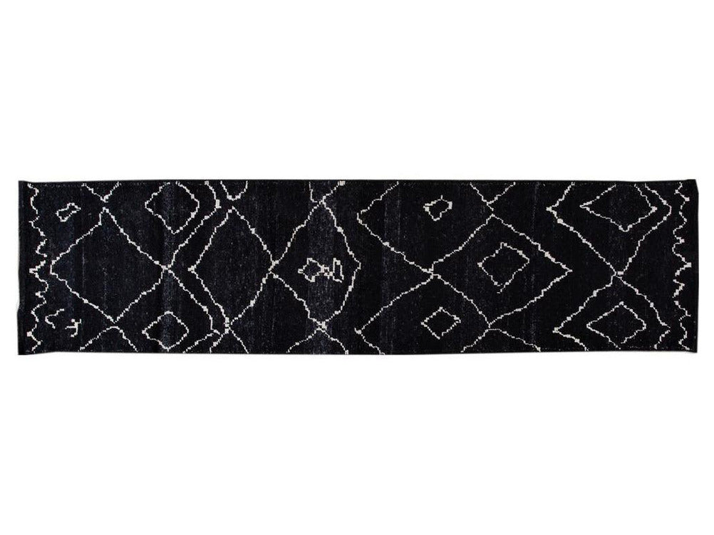 Modern Moroccan Style Wool Runner 2 X 12