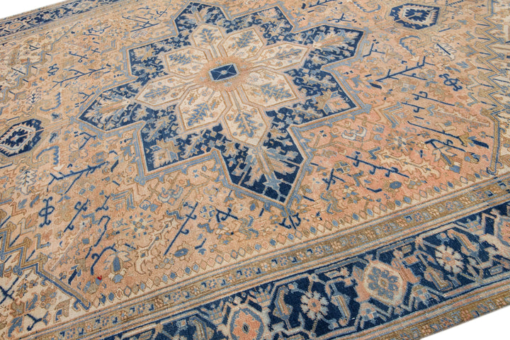 Antique Persian Heriz Wool Rug 10 X 13