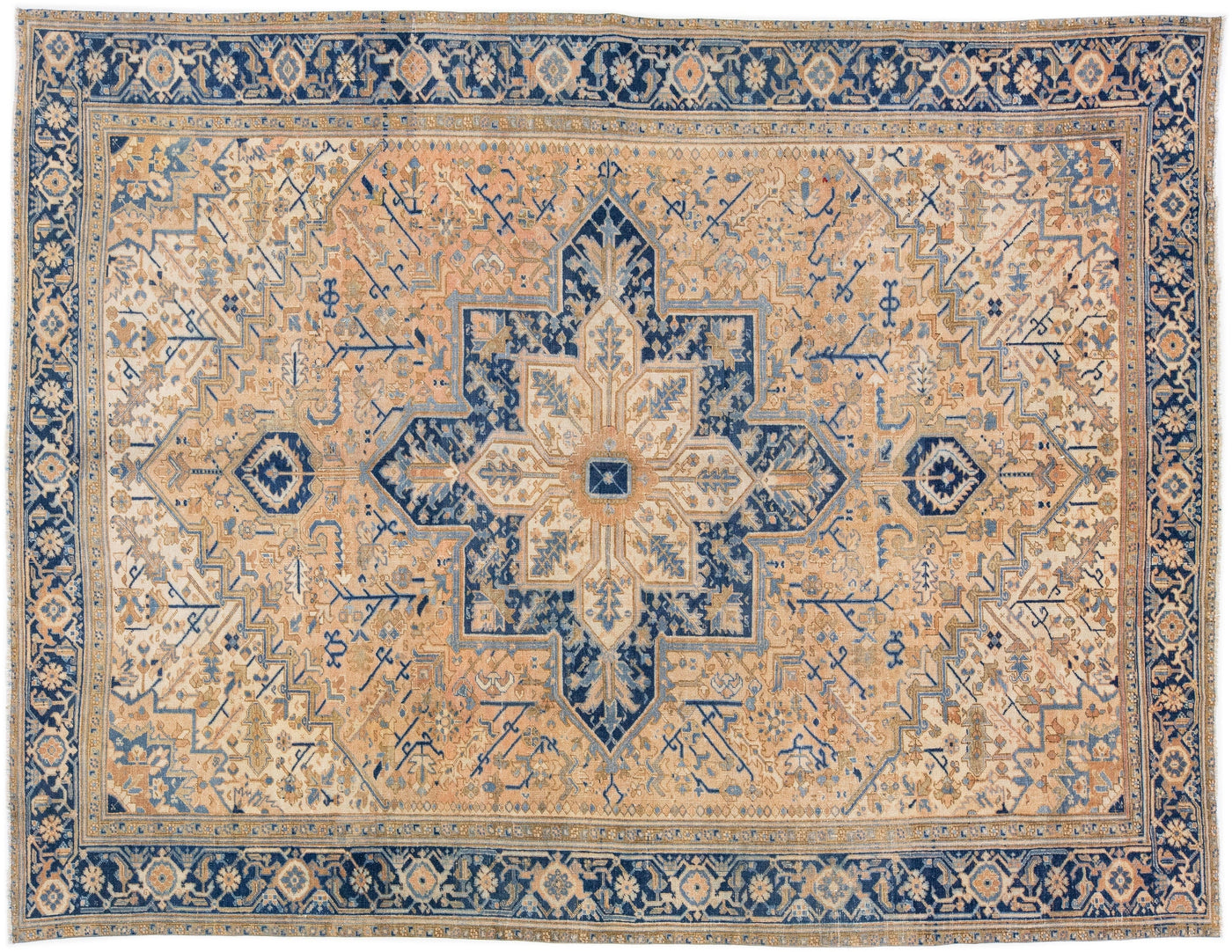 Antique Persian Heriz Wool Rug 10 X 13