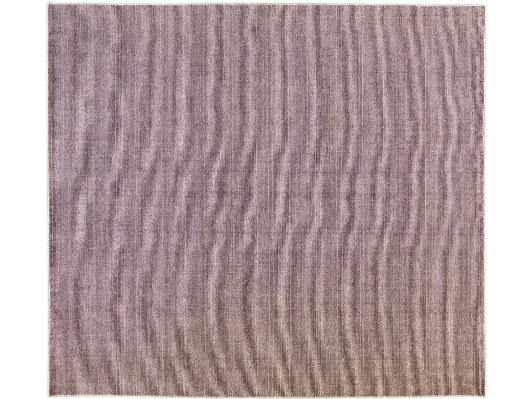 Modern Apadana's Groove Bamboo/Silk Handmade Purple Rug