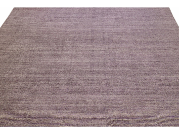 Modern Apadana's Groove Bamboo/Silk Handmade Purple Rug