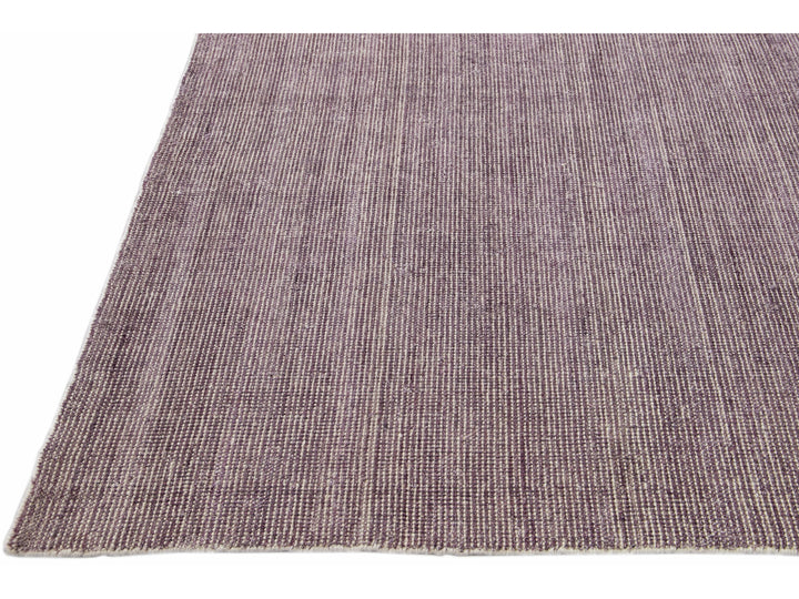 Modern Apadana's Groove Bamboo/Silk Handmade Purple Rug