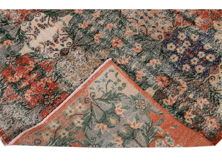 Vintage Turkish Deco Wool Rug 6 X 10