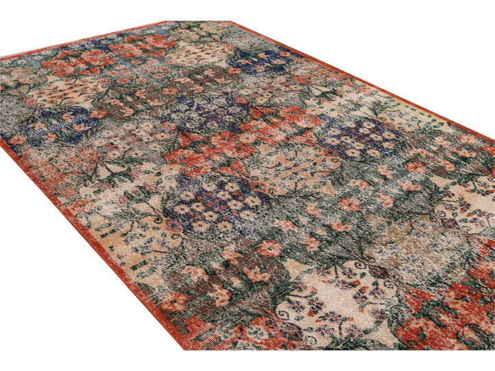 Vintage Turkish Deco Wool Rug 6 X 10