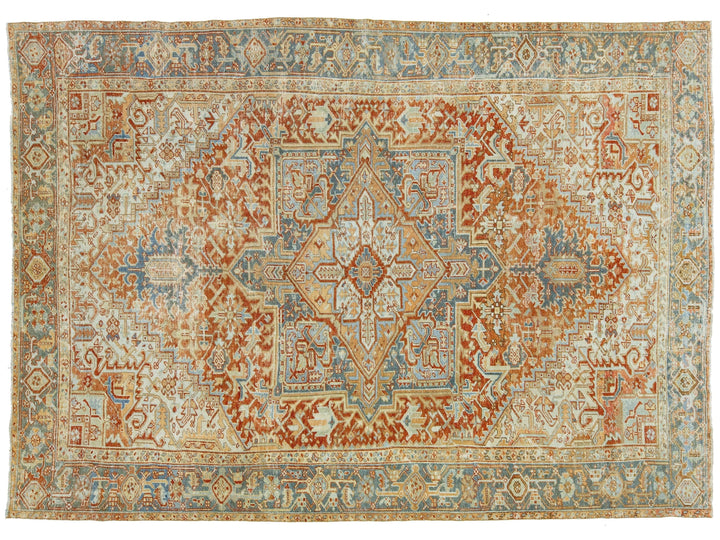 Antique Heriz Wool Rug 8 X 11